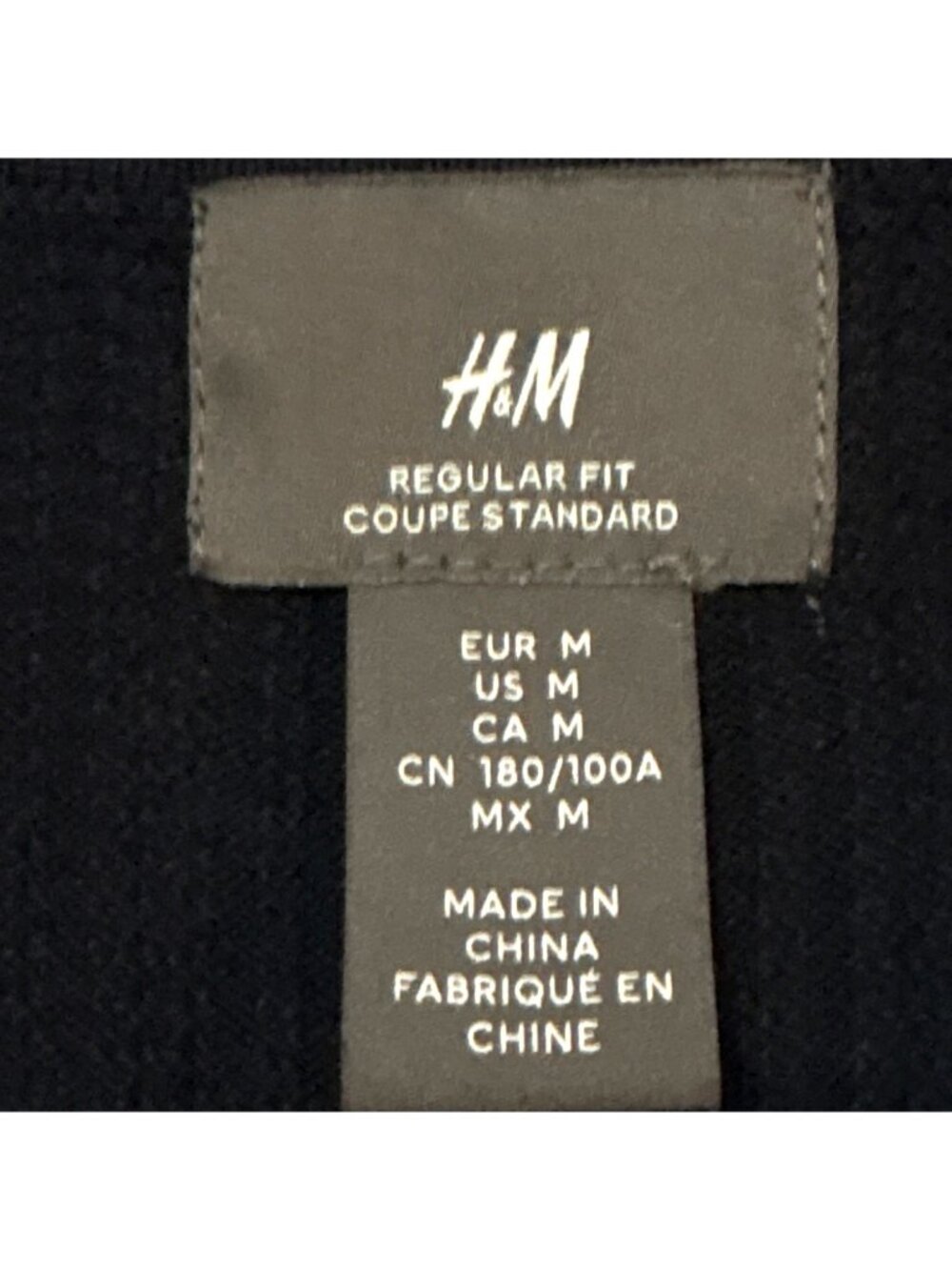 H&M Navy Regular Fit Cotton Knit V-Neck Short Sleeve Sweater Womens Size M - Picture 3 of 7